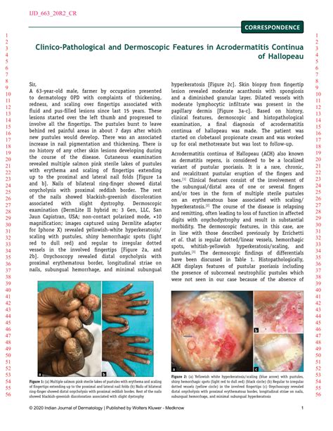 Pdf Clinico Pathological And Dermoscopic Features In Acrodermatitis