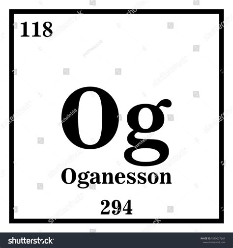 Oganesson Periodic Table Elements Vector Illustration เวกเตอร์สต็อก