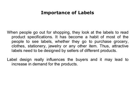 Importance Of Labels
