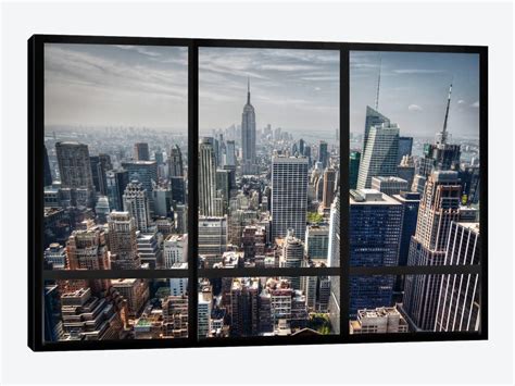The gorgeous urban layers and colors of new york city skyline and cityscape in an original photography print. New York City Skyline Window View Art Print by Unknown ...