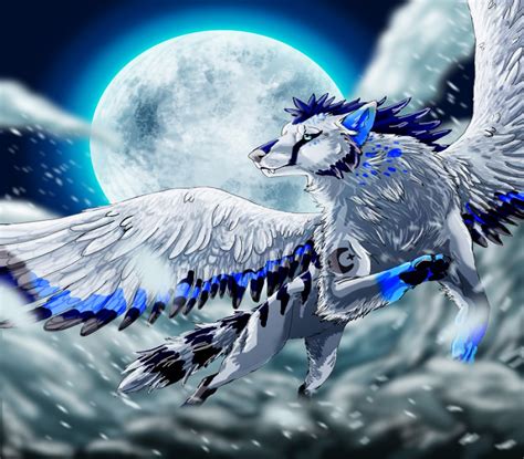 Anime Wolf With Wings The Resolution Of Png Image Is 1169x730 And