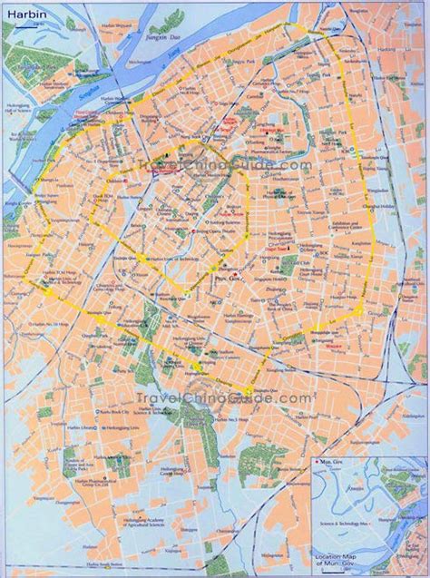 China Harbin Map Tourist Map Attractions