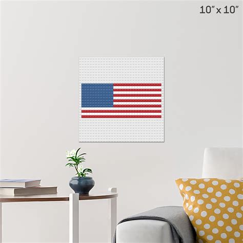 American Flag Wall Poster Build Your Own With Bricks Brik