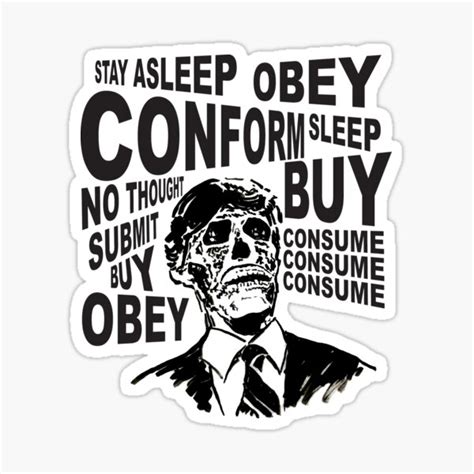 Obey Conform Buy Consume Sticker By Rischdesigns Redbubble