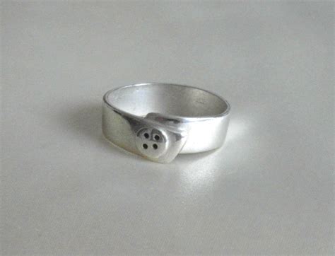 Handmade Fine Silver Clay Button Thumb Ring Juwelen Sieraden Zilver