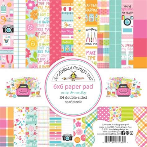 Doodlebug Double Sided Paper Pad X Pkg Cute Crafty Designs