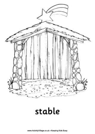 Since this is the final picture in the advent series, the stable is pictured. Nativity Colouring Pages
