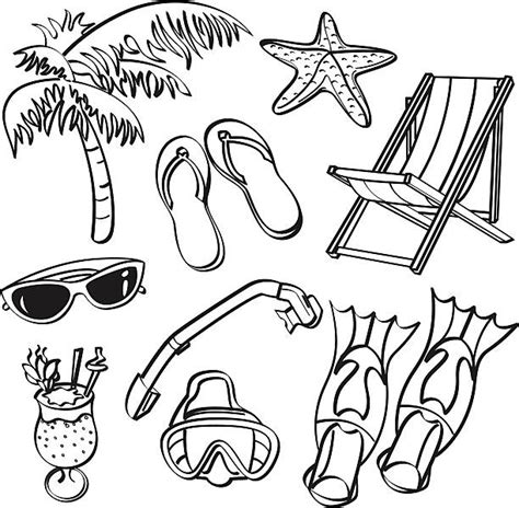 Royalty Free Beach Clipart Black And White Clip Art Vector Images