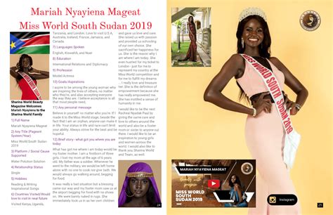 Mariah Nyayiena Mageat Mariah Nyayiena Mageat Miss South Sudan