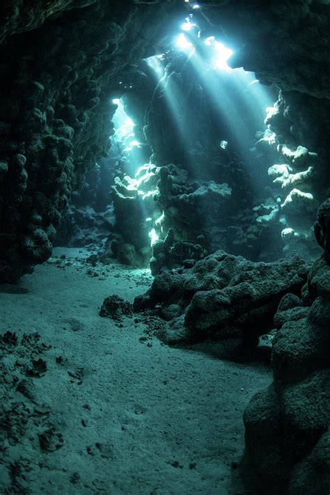 An Underwater Cavern Has A Path That Photograph By Stocktrek Images