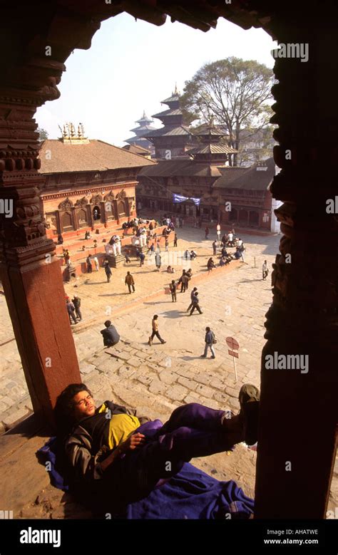 La Plaza Durbar De Katmandú En Nepal Desde El Templo Parvati Shiva