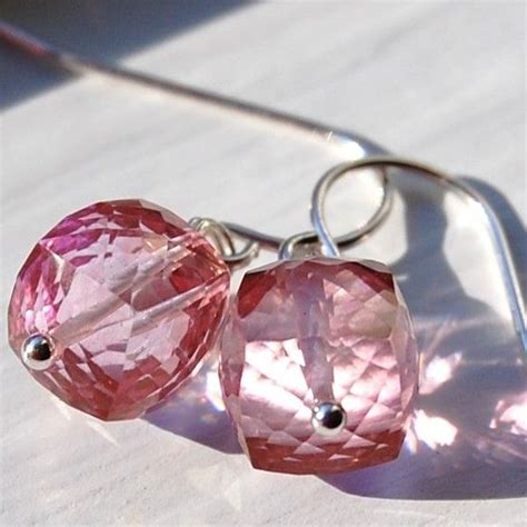 Pink Quartz Earrings Sterling Silver Gemstone By Hamptonjewels 20 00