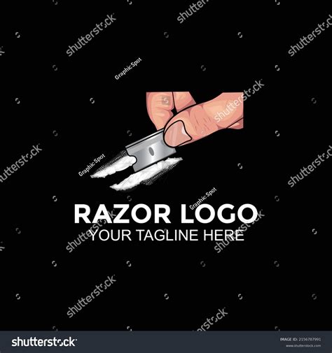 Razor Blade Logo Design Vector Stock Vector Royalty Free 2156787991
