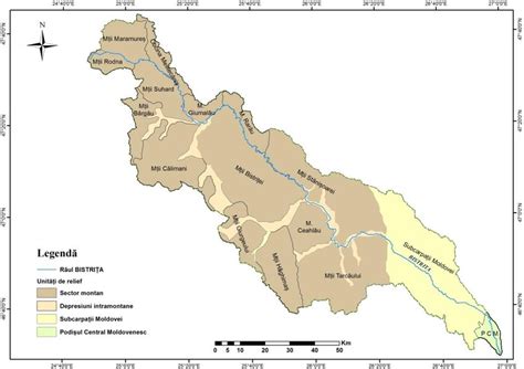 Unitățile De Relief Din Bazinul Hidrografic Al Râului Bistrița