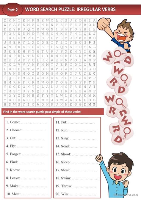 Word Search Puzzle Irregular Verbs English Esl Worksheets Pdf And Doc