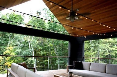 Remove drop ceiling, paint beams white and put up bead board panels between beams. Top 40 Best Patio String Light Ideas - Outdoor Lighting ...