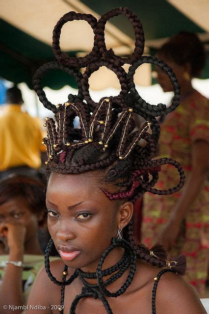 Africa Woman Taking Part In A Hair Show Held In The Ivory Coast