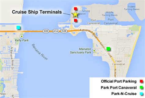 Port Canaveral Cruise Parking Options Prices And Map