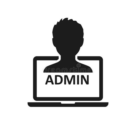 Admin Sign On Laptop Icon Vector Stock Vector Illustration Of