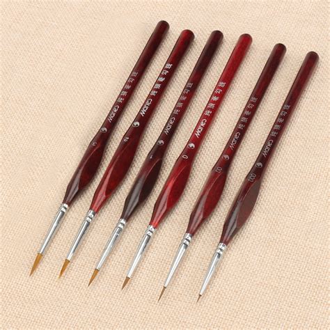 1 ,2, 3, 4 ,5 ,6 ,7 ,8 ,9, 10 ,11 ,12. Extra fine detail paint brushes set 6 sizes professional ...