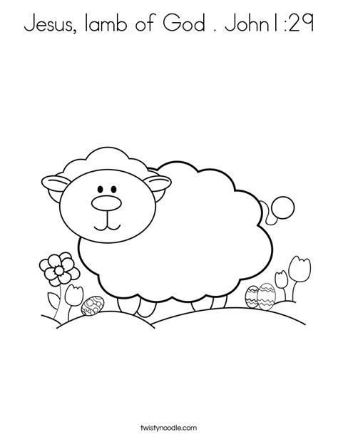 Jesus Lamb Of God John129 Coloring Page Twisty Noodle Coloring
