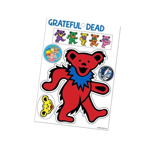 Grateful Dead Dancing Bear Sticker Red Die Cut Decal Jerry Etsy