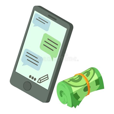 Online Loan Icon Isometric Style Stock Vector Illustration Of Phone