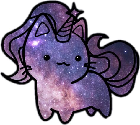 Galaxycat Galaxy Cat Purple Kitty Sticker By Squishydonutzz