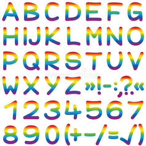 Font Rainbow Colors Alphabet Letters Stock Vector Illustration Of
