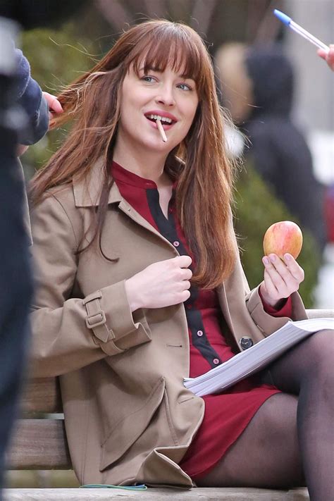 DAKOTA JOHNSON On The Set Of Fifty Shades Darker In Vancouver HawtCelebs