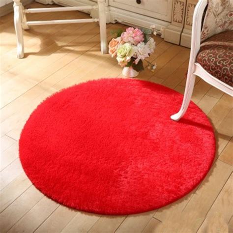 Long Hair Faux Fur Living Room Bedroom Carpet Rug Fashion Red Floor