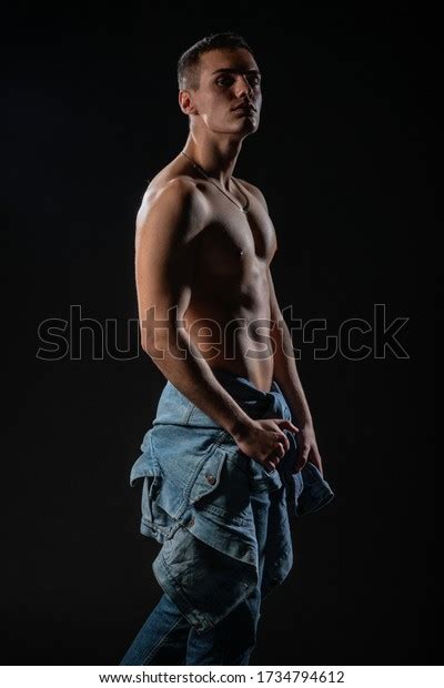 Sexy Man Naked Torso Posing BlueẢnh có sẵn1734794612 Shutterstock