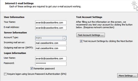 Now you're ready to deliver your emails. Outlook Email Setup - Linux Hosting Servers - Web ...