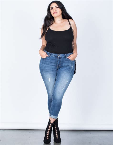 Curve Perfect Stretch Jeans Plus Size Fashion Womens Cropped Jeans