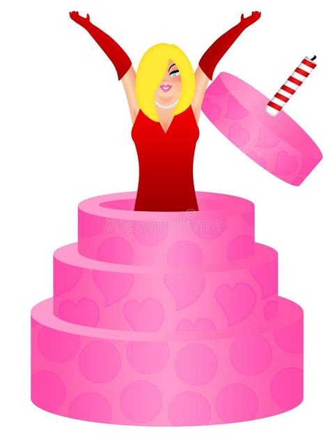 Woman Jumping Out Of Cake Clipart