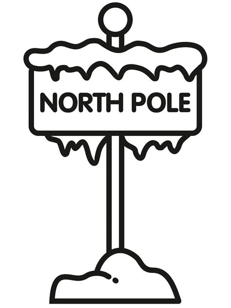 Simple North Pole Sign Coloring Page Download Print Or Color Online