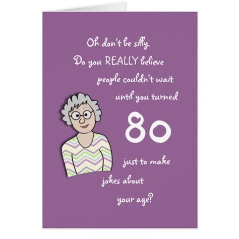 80th Birthday For Her Funny Card Zazzle