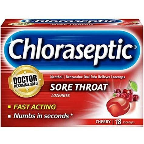 Chloraseptic Sore Throat Lozenges Cherry 18 Each