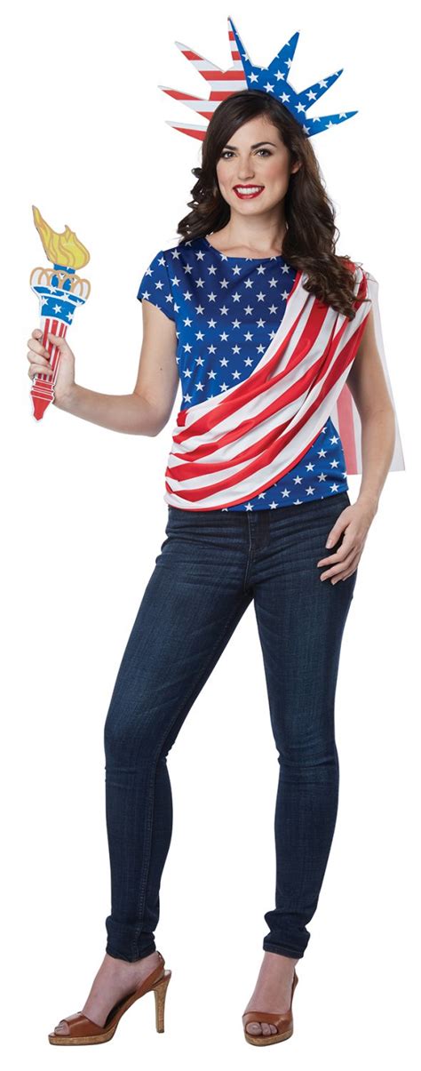 Size X Large Patriot Miss Independence Statue Of Liberty American Flag Adult Costume
