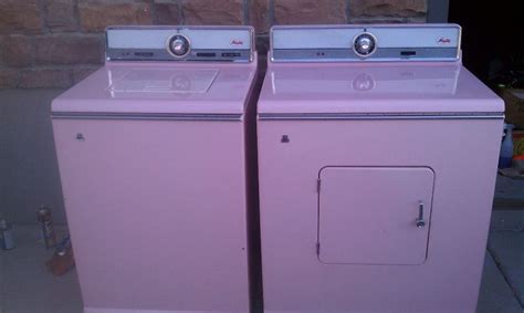 We only got rid of it when we much later put central heating into a new house and could dry and air clothes over radiators. Pink Maytag washer and dryer | Mid-century and more ...