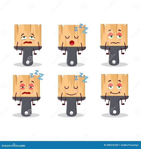 Cartoon Character Of Paint Brushes With Sleepy Expression Stock Vector Illustration Of