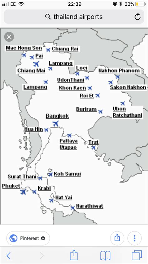 Map Of Thailand Airports Cities And Towns Map Images