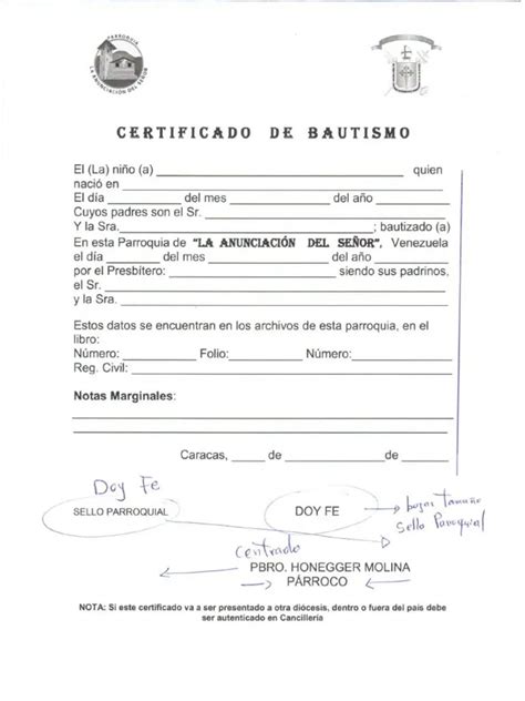 Plantilla Certificado De Bautismo Imagui