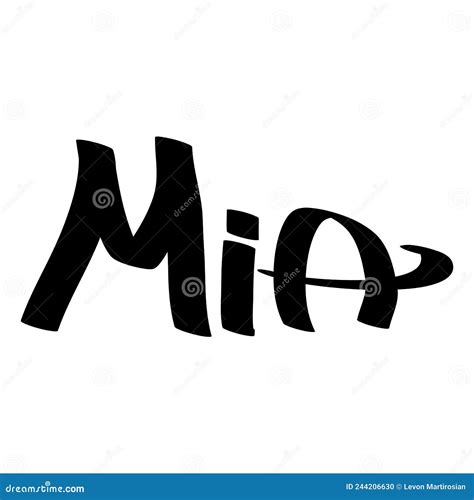 Mia Female Name Street Art Design Graffiti Tag Mia Vector Art Stock