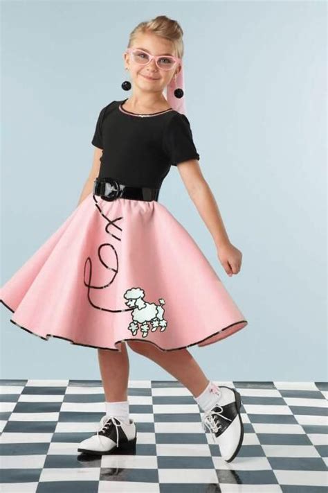 Fab 50s Costume For Girls In 2021 50s Halloween Costumes Kids