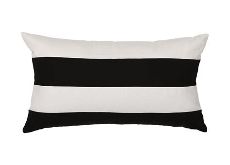 Black And White Striped Outdoor Lumbar Pillow Ethan Allen