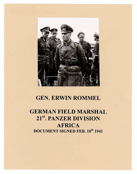 Lot Detail General Erwin Rommel Signed Wwii Document Jsa