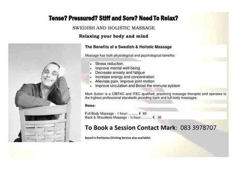 Swedish And Holistic Massage Therapist Services From Portlaoise Laois Classifieds