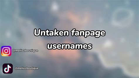 Untaken Fanpage Usernames Vibey Aesthetic Youtube