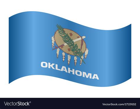 Flag Of Oklahoma Waving On White Background Vector Image